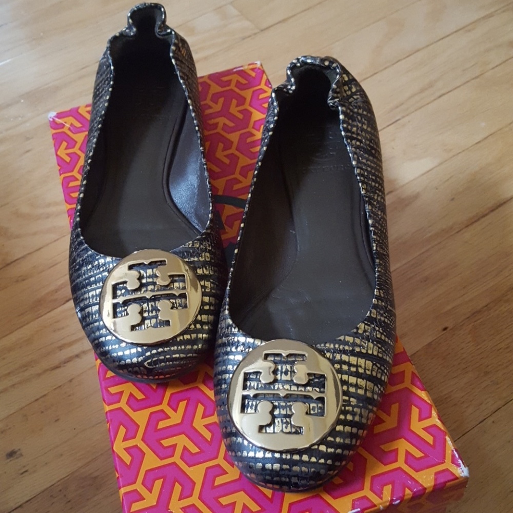 Tory Burch Gold/Bronze Metallic Ballet Flats 6